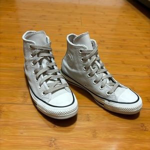Warm soft and fuzzy high top leather converse